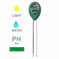 Soil Moisture Tester Meter, 3-in-1 Soil PH Gauge Meter Light Tester Meter for Garden, Farm, Lawn, Indoor or Outdoor, Fast Read and No Battery Needed