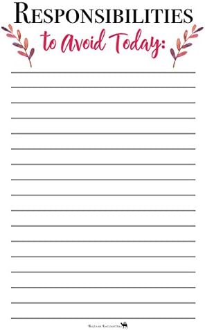 Responsibilities To Avoid Today, Adulting To Do List Magnetic Pad, Graduation Gift Idea, Grocery List for Fridge, Funny Notepad with Magnet, 50 Sheets, 5.5 x 8.5, Dorm, Office Gift! Made in USA