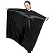 Mane Caper Black Iridescent Salon Cape with snaps Professional Heavy Duty Material Extra Long Durability For Barbershop and Beauty Shop Use (BLACK)