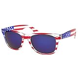 grinderPUNCH® American Patriot Flag Wayfarer Sunglasses Reflective Lens USA Shades 4th of July