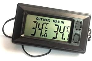 TOTMOX Mini Car Digital Interior LCD Display Temperature Meter Thermometer Black