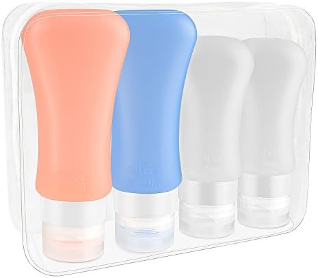 Leak Proof Travel Bottles, IEKA Refillable Silicone Travel Containers,Travel Accessories for Carry On Luggage, Perfect for Liquid Toiletries (3oz,2oz) …