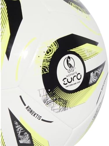 adidas Unisex Adult Womens Euros 2025 Club Football, Branco/Preto/Limão Lúcido, 5