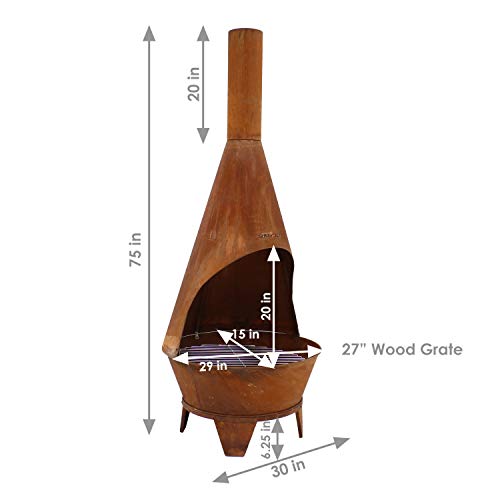 Sunnydaze Chiminea Fire Pit Large Outdoor Patio WoodBurning Mexican