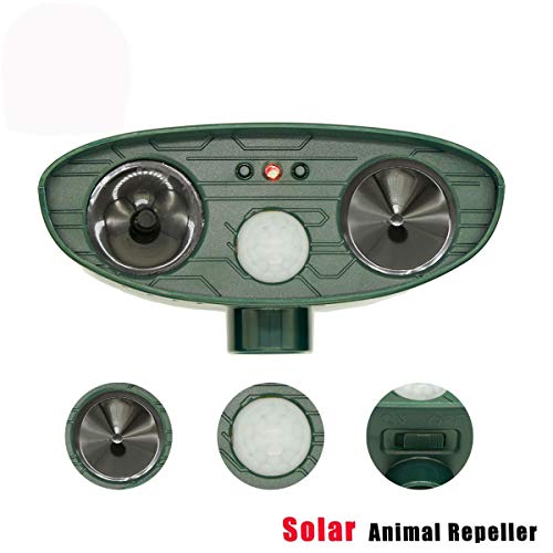 ZOVENCHI Ultrasonic Animal Repeller, Solar Powered repellent with Motion Sensor Ultrasonic and Red Flashing lights Outdoor Waterproof Farm Garden Yard repellent, Cats, Dogs, Foxes, Birds, Skunks, rod - Thumbnail 3