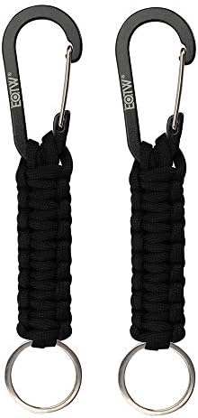 EOTW Paracord Keychain Quick Release Keychain Clip Ring with Carabiner Military Grade Utility Survival Paracord for Keys Knife for Outdoor Camping 2Pack