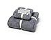 Premium 2 Piece Towel Set,1 Bath Towel and 1 Hand Towel - Coral Fleece - Star Hotel Quality, Super Soft and Highly Absorbent Towels- Multipurpose Use for Bath, Hand, Face (Grey)