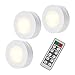 SOLLED Wireless LED Puck Lights, Kitchen Under Cabinet Lighting with Remote Control, Battery Powered Dimmable Closet Lights, 4000K Natural Light-3 Pack