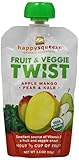 Happy Squeeze Organic Snacks, Twist Apple Mango Pear & Kale, 3.5 oz (Pack of 12)