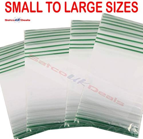 SATCO Deals - Clear Grip Seal Bags Self Resealable Plastic Mini Zip Lock Bag All Sizes Amount REUSEABLE (1.5'' x 1.5'' (40mm x 40mm))