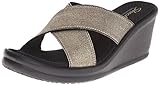 Skechers Cali Women's Rumblers Gore-Geous Wedge Sandal, Bronze, 8 M US
