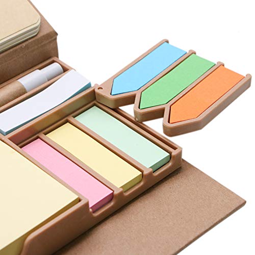 WSSROGY Colored Sticky Note Bundle Set & 2019 Calendar with Pen in Holder Office Supplies for Men Office Helper for Students or Teachers