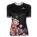 QinYing Colorful Flowers Women Breathable Cycling Jersey Shirt Short Sleeve S Black