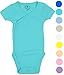Baby Bodysuit made with Organic Cotton - Short Sleeve Kimono Style with Side Snaps