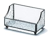 Stained Glass Business Card Holder Name Card Display Holder Mosaic Beveled Glass Professional Card Holder for Office Desk Business Desk Name Plate with Card Holder