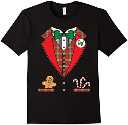 Mens Funny Christmas Costume Tuxedo T-Shirt XL Black