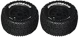 ECX FR/R TirePrmntBlk Wheel (2):1:10 2wd/4wd Ruckus