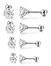 Jstyle Stainless Steel Mens Womens Cubic Zirconia Stud Earrings Cartilage Ear Piercings Helix Tragus Barbell S