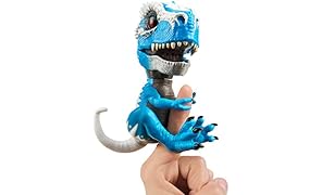 WowWee Untamed T-Rex by Fingerlings Ironjaw (Blue) -Interactive Collectible Dinosaur