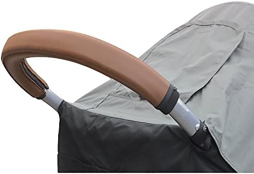 Luvit Soft Leather Stroller Handle Cover in Brown for Stroller Handlebars and Toddler Seat Belly Bumper Bars