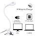 New Version LEPOWER Clip On Light/Reading Lights/Bed light/Light Color Adjustable/Stepless Adjustable Brightness Clip Lamp for Desk, Bed Headboard and Computers(White)-No AC Adapter