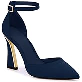 Juliet Holy Womens Pumps Point Closed Toe Heels Buckle Ankle Strap D'Orsay Heeled Sandals