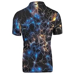 HUGS IDEA Colorful Lightning Golf Shirts for Men