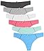 ELACUCOS 6 Pack Women's Thongs Cotton Breathable Panties Underwear Set2 Large
