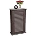 Topeakmart Bathroom/Kitchen Wall Mounted Single Louvered Door 3 Tier Adjustable Storage Shelf Medicine Cabinet/Cupboard