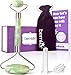Real Jade Roller for Face Massage | Face Roller Massager + Eye Cupping Set + Anti Aging Advice eBook | Facial Skin Lymphatic Drainage Stone Jade Rolling | 100% Natural Therapy for Wrinkles