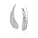 Sterling Silver Cubic Zirconia Angel Wings Ear Cuff Crawler Climber Hook Earrings for Women, Wife, Girlfriend, Mother, 3 Options