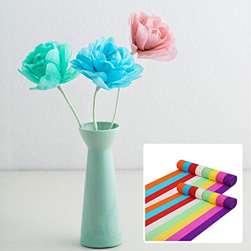 489.6 Yard 16 Rolls 8 Colors Crepe Paper Rainbow Streamers,Polychromatic Party Streamer Backdrop Paper Decorations Crepe Paper for Birthday,Wedding,Graduation Ceremony,Concert and Various Festivals - Thumbnail 4