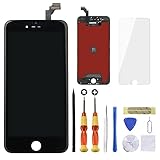 for Black iPhone 6 Plus 5.5 inch Screen Replacement Retian LCD Touch Screen Digitizer Fram Assembly Full Set with Tempered Glass Screen Protector + Tools + Instructions by Brinonac