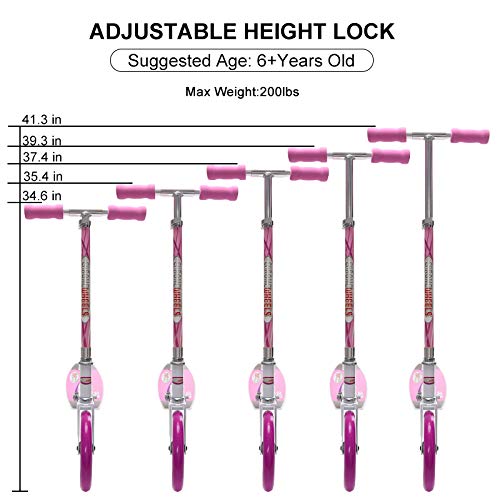 ChromeWheels Kick Scooter, Deluxe 8" Large 2Wheels Wide Deck 5