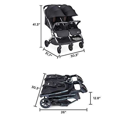 Joovy Kooper X2 Double Stroller, Lightweight Travel Stroller, Compact