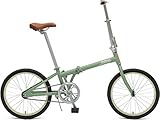 Critical Cycles 2645 Judd Folding Bike Single-Speed With Coaster Brake, Matte Sage Green, 26cm/One Size