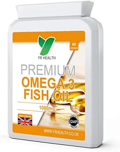 Omega 3 Fish Oil 1000mg | Contaminant Free | Balanced EPA & DHA | Letter Box Friendly Flat Postal Bottle | Made in The UK | 2 Month Supply Easy to Swallow Softgels