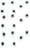Rogue River Tactical Funny Realistic Fake Bullet Holes Auto Decal Bumper Sticker Car Truck Trailer Boat RV Window Locker Joke Gift