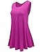 JollieLovin Womens Sleeveless Comfy Plus Size Tunic Tank Top With Flare Hem - Fushia, L