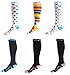 Compression Socks (1 pair) for Women & Men - Best Graduated Athletic Fit for Running, Nurses, Flight Travel, & Maternity Pregnancy - Boost Stamina, Circulation & Recovery (Summer Stripes, L/XL)