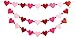 Moon Boat 3 Pieces Valentine's Day Love Hearts Banners - Red Pink Garland Ornaments - Wedding Party Decorations Supplies (Assembled)
