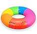 Mimosa Inc Rainbow Inflatable Premium Quality Giant Round Tube Pool Float