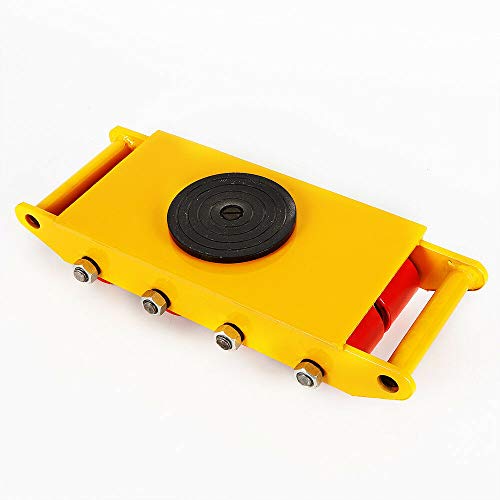 12 Ton Machinery Mover,Heavy Duty Machine Dolly Skate 8-Rollers Machinery Mover 360°Rotation for Warehousing Distribution Transportation USA Stock (Yellow) - Thumbnail 2