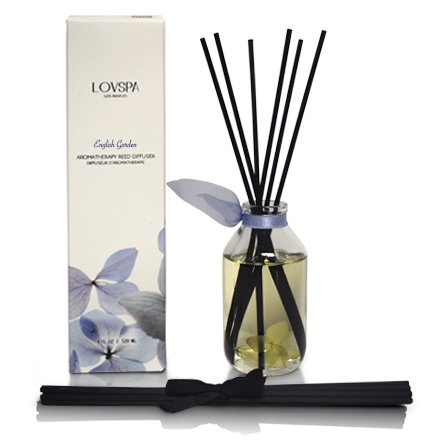 LOVSPA English Garden Floral Reed Diffuser | Real Hydrangea Flowers in The Bottle | Jasmine, Rose, Hyacinth & Lily of The Valley Room Scent | Sophisticated Fragrance Diffuser
