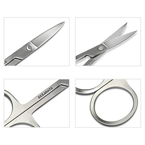 Small Scissors Stainless Steel Trimmer Scissors Sharp Eyebrow Tools for Women Eyelash Hair Trimmer Men Beard Nose Hair Grooming Scissors BLUETOP - Thumbnail 4