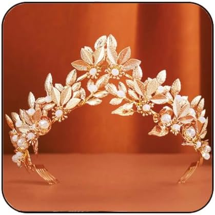 Amazon.com : Gortin Gold Leaf Crown Wedding Headband Goddess  display picture 3