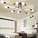 RUXUE Retro Flush Mount Ceiling Light 8 Lights Industrial Chandeliers Light Fixture for Living Room Dining Room Home Office Kitchen Bedroom Warehouse Barn Farmhouse (8head)