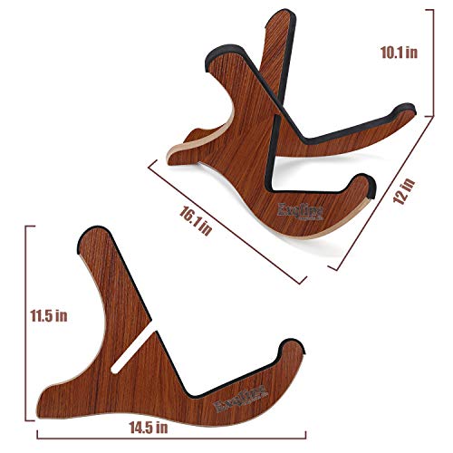 Exqline Wooden Guitar Stand with 0.12in Thickening Anti-Slip EVA Padding Universal Acoustic Guitar Stand Portable String Instrument Holder for Acoustic Classical Bass Guitars - Thumbnail 4