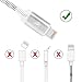 Tenfly Upgrade 3ft/1M LED Flash Slowly Breathe Glow in Dark Lightning Cable Charging Cords & Sync USB Data Cables for iOS