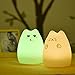 Litake Cat Night Light for Kids, Rechargeable Silicone LED Cat Night Lights, Color Changing Cat Lamp Kitty Nightlight for Kids Baby Children (Greedy Cat)